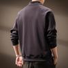 Men's Retro Half-Zip Heavyweight Hoodie - Winter Velvet, Loose Fit, Stand Collar, Large Size.