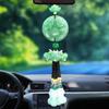 Green Jade Car Pendant: Pi Xiu and Lotus Ornament for Interior Peace