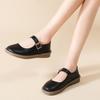 Fashion Womens Shoes Loose Round Top Layer Cowhide Breathable Anti Slip Shallow Cut Original Single Shoes Fashion Flats Designer Casual