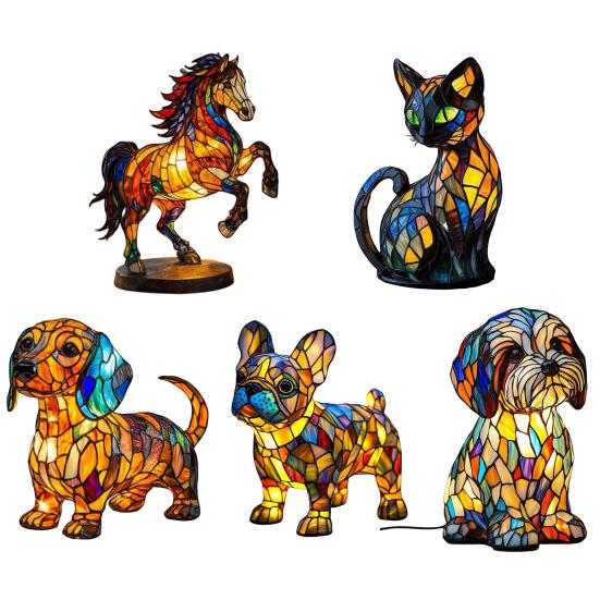 3D Rainbow Pony LED Night Light Handmade Resin Dog Lamp USB-Powered Ambient Lighting for Bedroom Desk Energy-Saving Gift for Pet Lovers & Home Decor