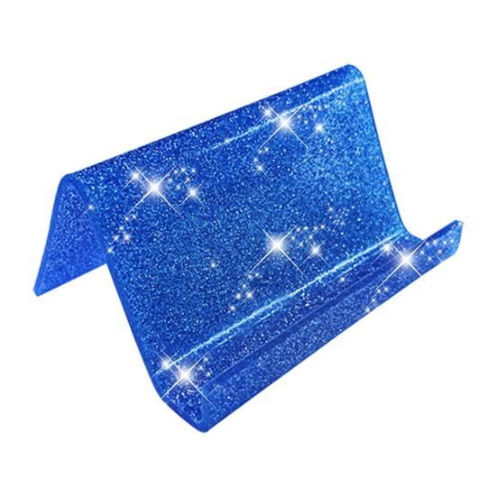 Acrylic Business Card Holder for Desk Sequin Glitter Desktop Name Card Organizer Stand for Home Office
