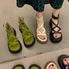 Sandales semelle muffin été nouvelle semelle épaisse rehaussement design creux sensation lanières croisées chaussures romaines bottes cool