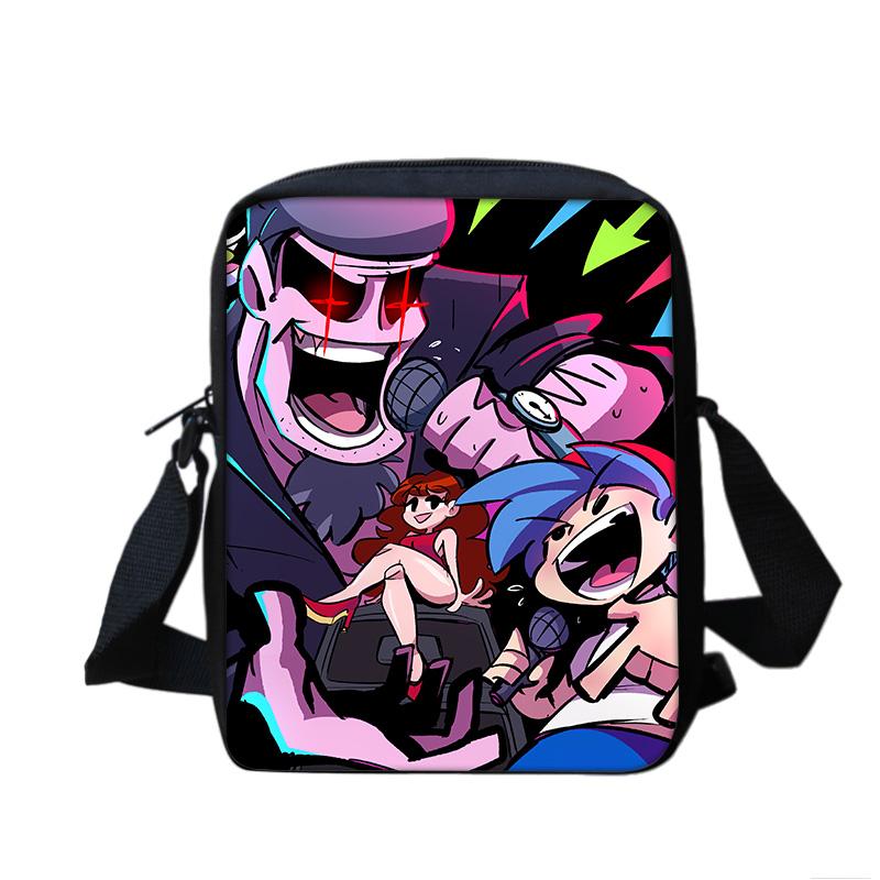 Friday Night Funkin Multifunctional Cartoon Large Capacity Shoulder Bag, the Perfect Gift for Boys and Girls On School Birthdays