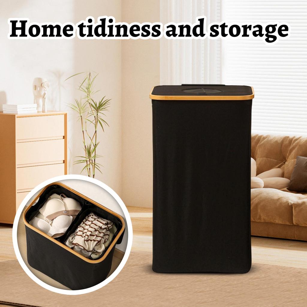 SpaceAid Slim Laundry Hamper With Lid, Narrow Clothes Basket With Handles