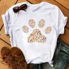 Fashion Women T-Shirt Cartoon Tee Shirts Watercolor Heart Dog Paw T Shirt Harajuku Tops Tee Short Sleeve Cute Female Tshirts Tee