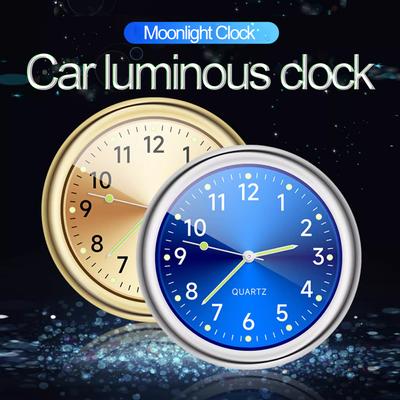 Relógio de quartzo luminoso com saída de ar para carro, mini relógio de medidor de automóvel, à prova d'água, com clipe, relógio de saída de ar para acessórios de estilo de carro