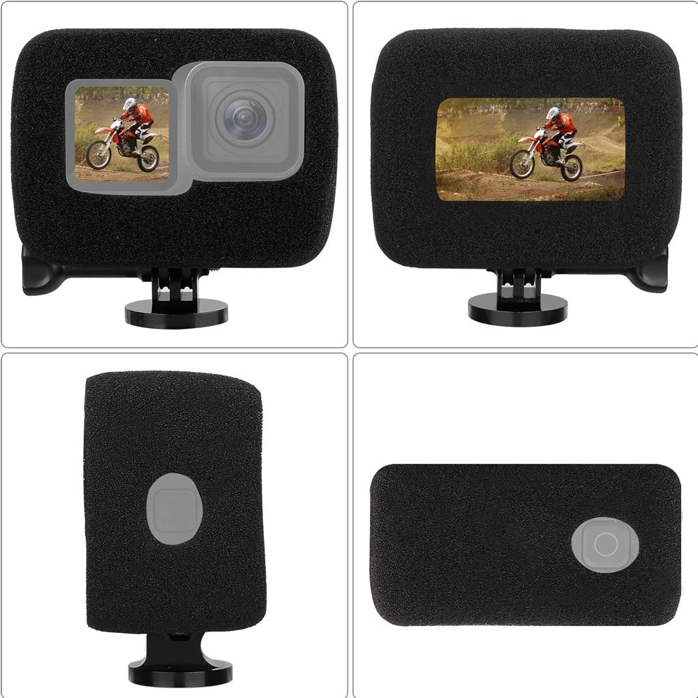 Windscreen Cover For GoPro Hero 12 11 10 9 Windscreen Cover Case Black Foam Wind Noise Reduction Sponge Video Muffler Housing