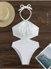 Sexy One Piece Swimsuit 2025 Women Black White Hollow Out Backless Beach Bodysuit Brazilian Bathing Suit Tummy Control Beachwear
