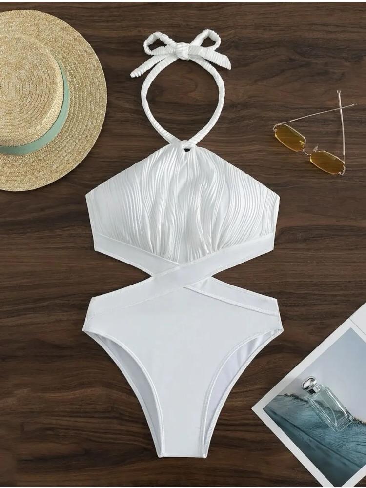 Sexy One Piece Swimsuit 2025 Women Black White Hollow Out Backless Beach Bodysuit Brazilian Bathing Suit Tummy Control Beachwear