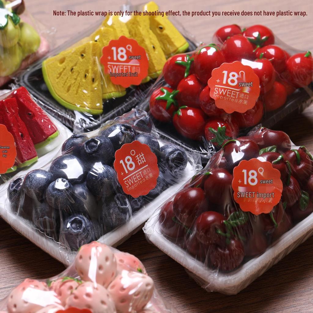 3D Ovocný magnet: Meloun, Třešeň, Jahoda Kočičí design