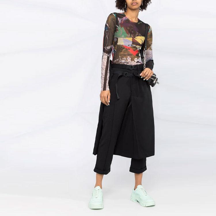 Y-3 FW21 Layered Waist Cinched Skirt Pants Women Pants Black GV0348