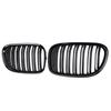 2-linjiga främre stötfångargaller njurracinggrill blanksvart för BMW F01 F02 F03 F04 740I 750I 7-serien 2009-2015 Biltillbehör