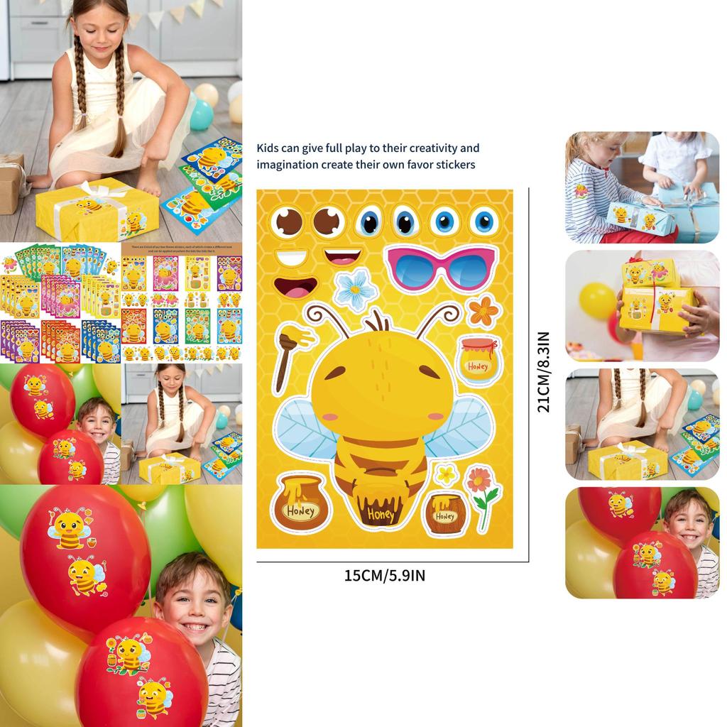 Interactive Educational Cartoon Bee Stickers For Kids Creative Diy Fun