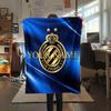 1 Stück Club Brügge Kv Wappen Benutzerdefinierter Name Gemustert Flanelldecke Geeignet für Alle Jahreszeiten Für Heimdekoration Wärme Und Komfort Geschenke Feiertagsgeschenk