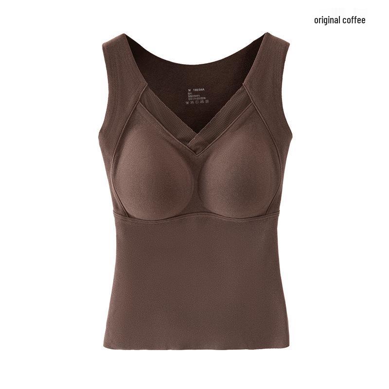 

Graphene Women s Winter Warm Vest with Integrated Chest Pad and Seamless Design M (80-100 cm) коричневий