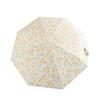 New Product, Fully Automatic Folding Umbrella, Dual-Purpose Sun and Rain Umbrella for Women, Yellow Floral Design, High Aesthetic Value, Ins-Style