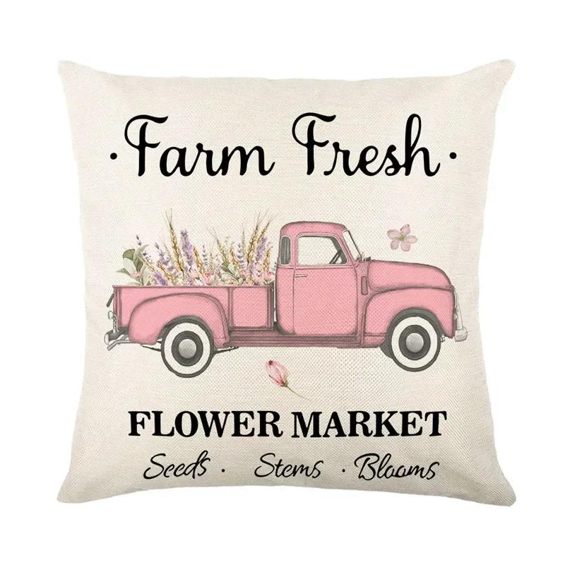 45*45Cm Zonnebloem Kussensloop Printserie Taillekussensloop Kussenhoes Wasbaar Bankbenodigdheden Kussenhoes Home Decor