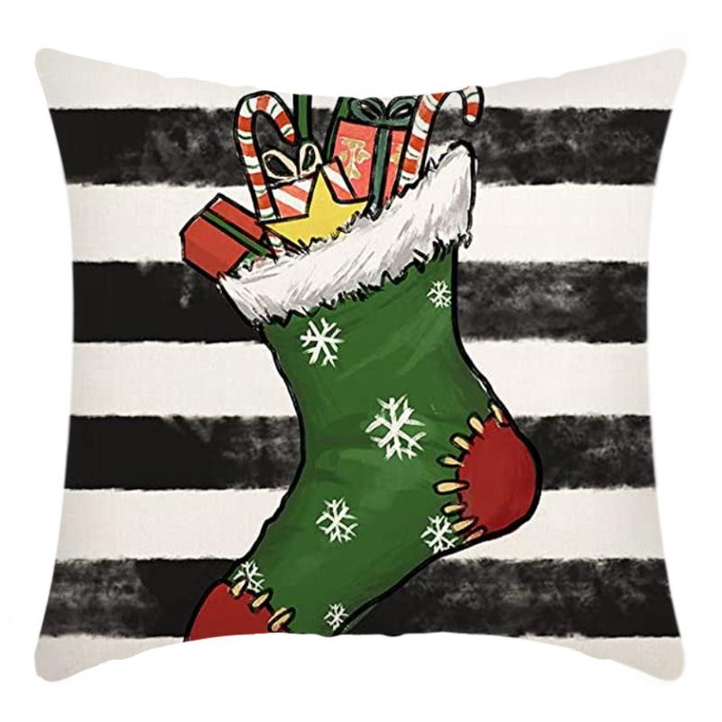 New Christmas Throw Pillow, Polyester Linen, Festive Dress Cushion, Bedroom Living Room Square Pillow, Cushion Pillow Case