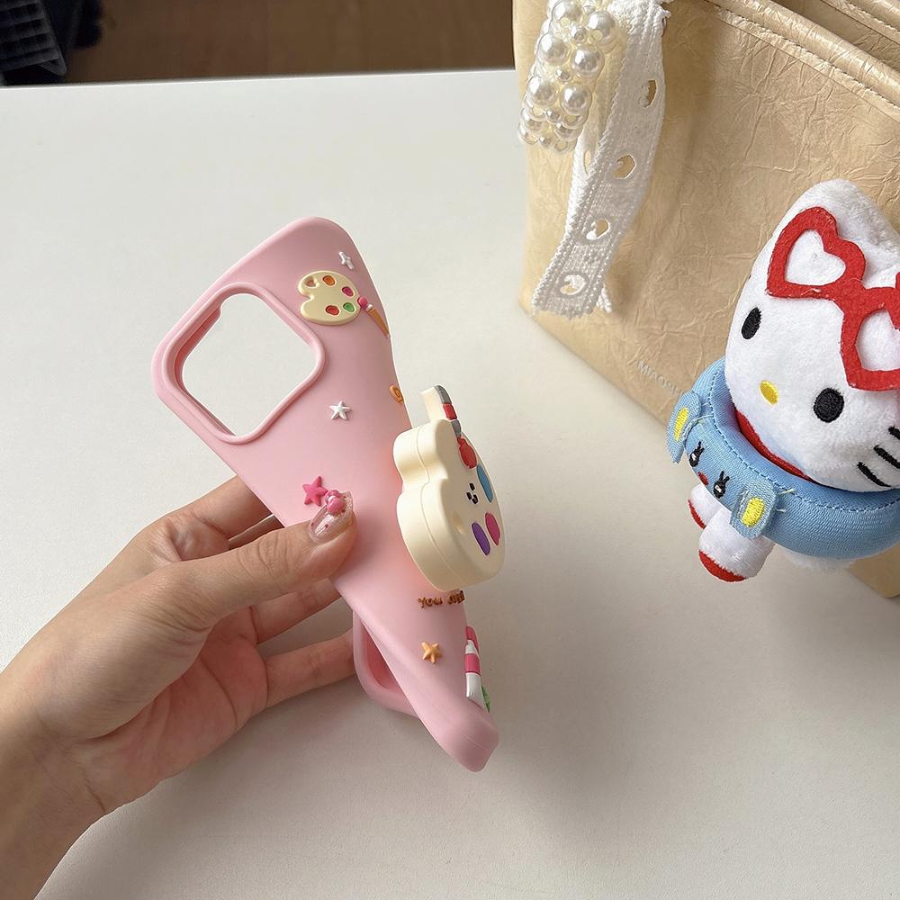 Cute Creative 3D Colorful Palette Phone Case for IPhone 13 14 15 16 Pro Max 15pro 15Plus Shockproof Silicone Lovely Back Cover