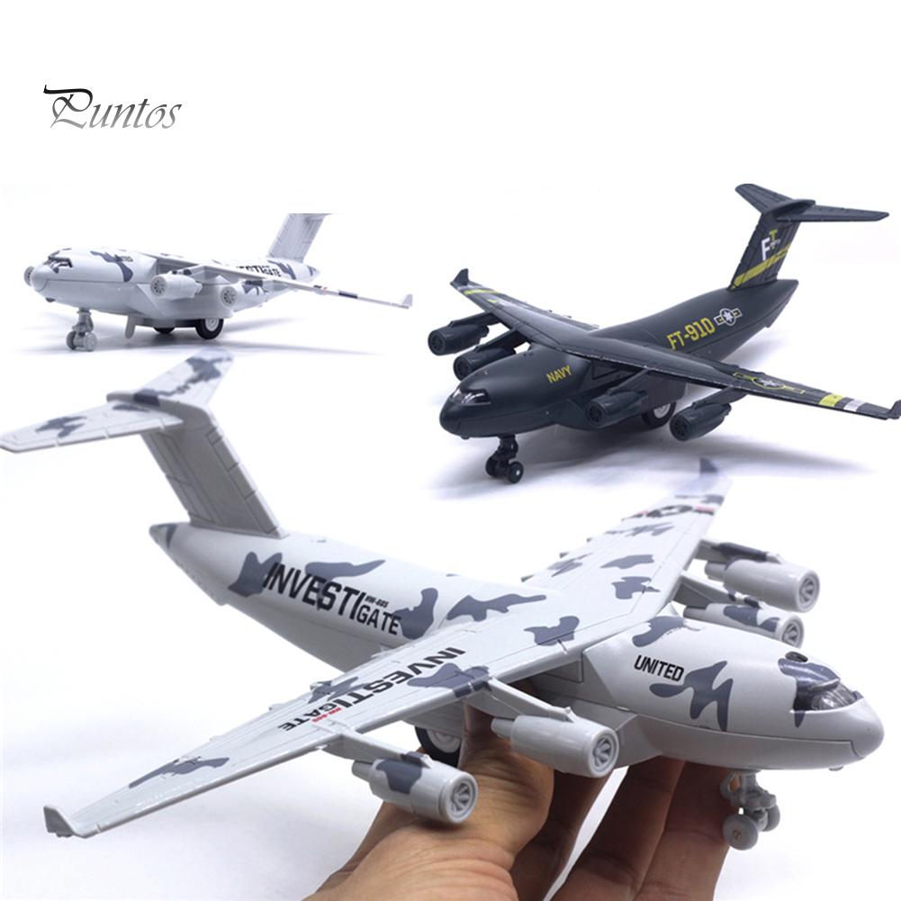 Puntos Education Toy Diecast C17 Transportní letadlo Zatahovací lehký model letadla