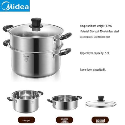 Midea 24cm 304 Stainless Steel Steamer Pot