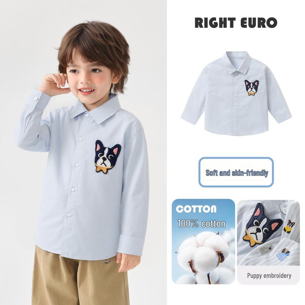 Right European Boys' Denim Shirt Jacket - New Spring/Autumn 2026 Style Trendy Kids' Clothing