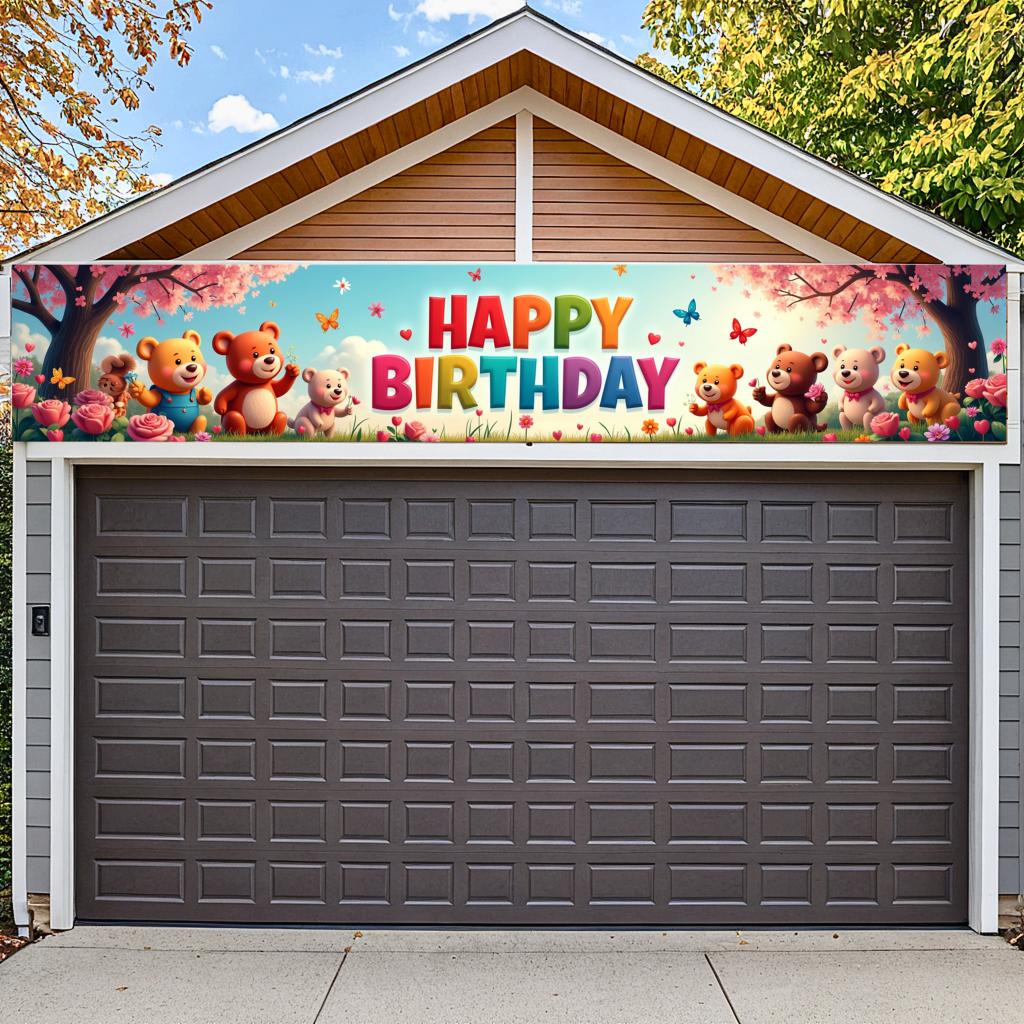 Reusable Kids birthday backdrop Cheerful Foldable Lightweight Party banner Interactive Kids party decoration for Gathering