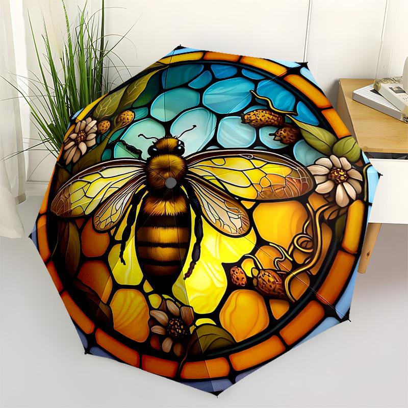 

Bee Color RetroThemed Automatic Opening and Closing Umbrella 8 Ribs, Suitable for Leisure and Going Out, Outdoor Accessory, Gothic Style,
