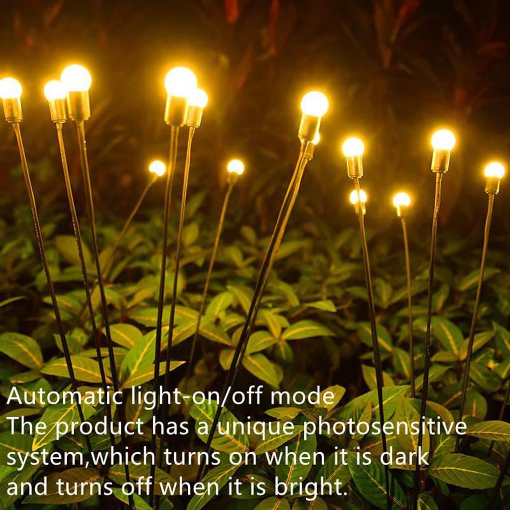 Solar Firefly Warm Light 6-head Ground Lamp 4 Packs Fireflies Ground Lights Firefly Solar Lights