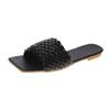 Women's Slippers 2025 Summer Selling Sexy Braided Red Square Toe Flat Flip-Flops Fashion Beach Mules Casual Indoor Home Slippers