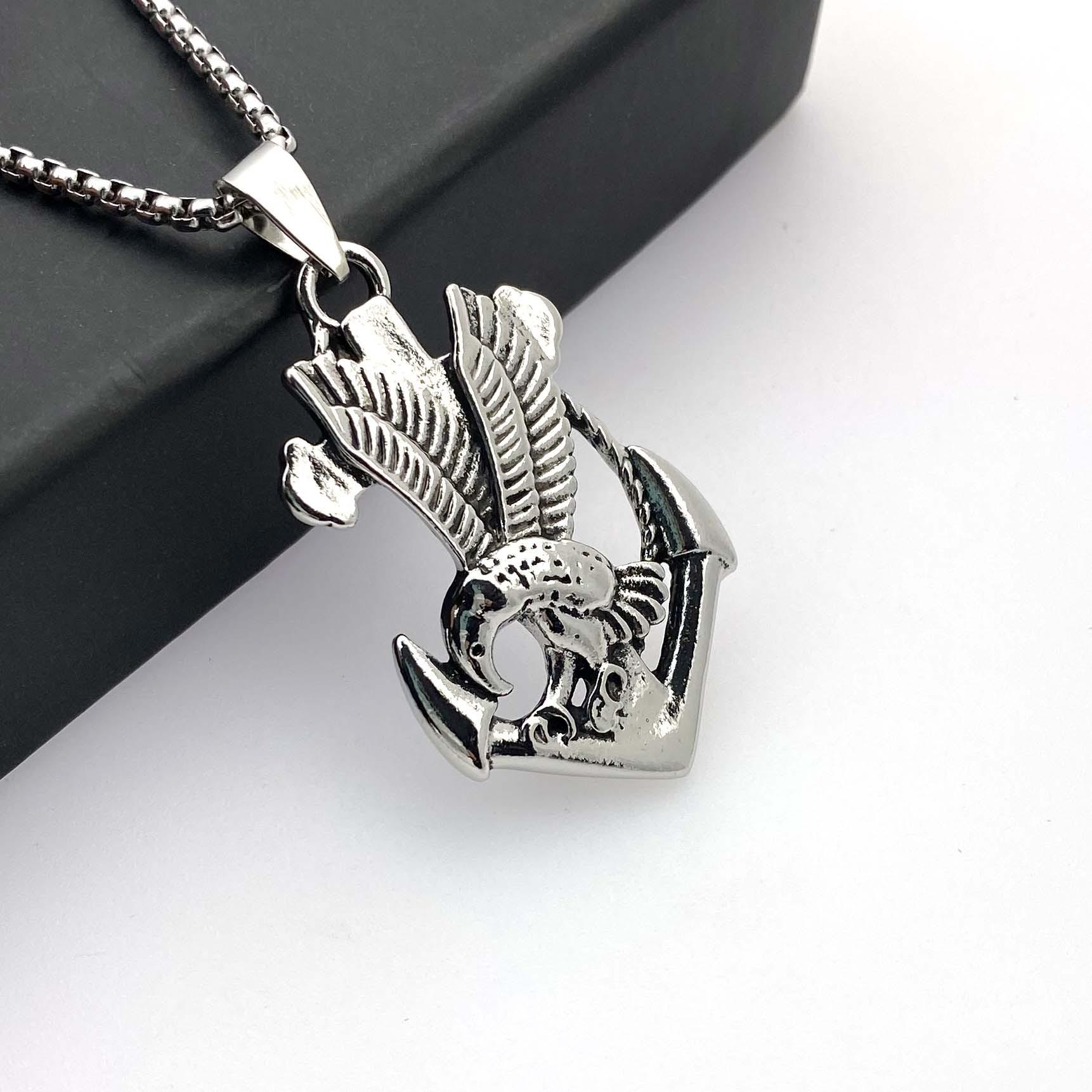 Ожерелье Панк Готика Орел Якорь Ожерелье Кулон 50CM(Necklace Size)