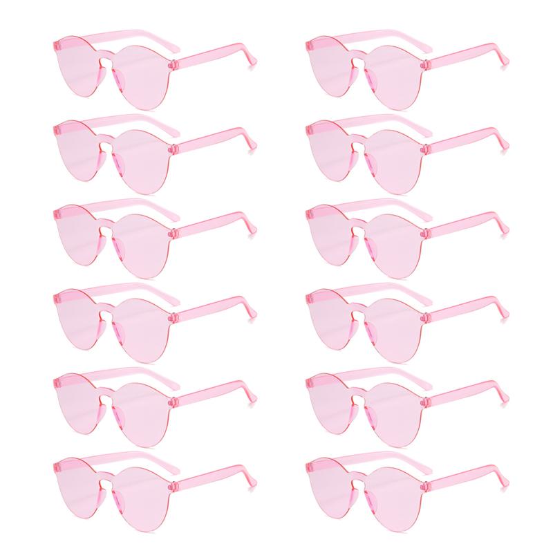 12 Pairs Per Set Candy Color Decoration Shades Oval Design Trends Women's Sunglasses Fashion Brand Sun Glasses for Lady