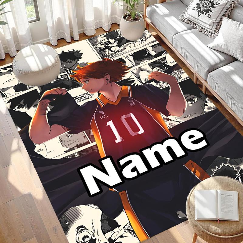 Custom Name Personalized Haikyu Print Carpet, Versatile Home Decor Rug, for Playroom, Apartment, Balcony, Entryway, Hallway Gift
