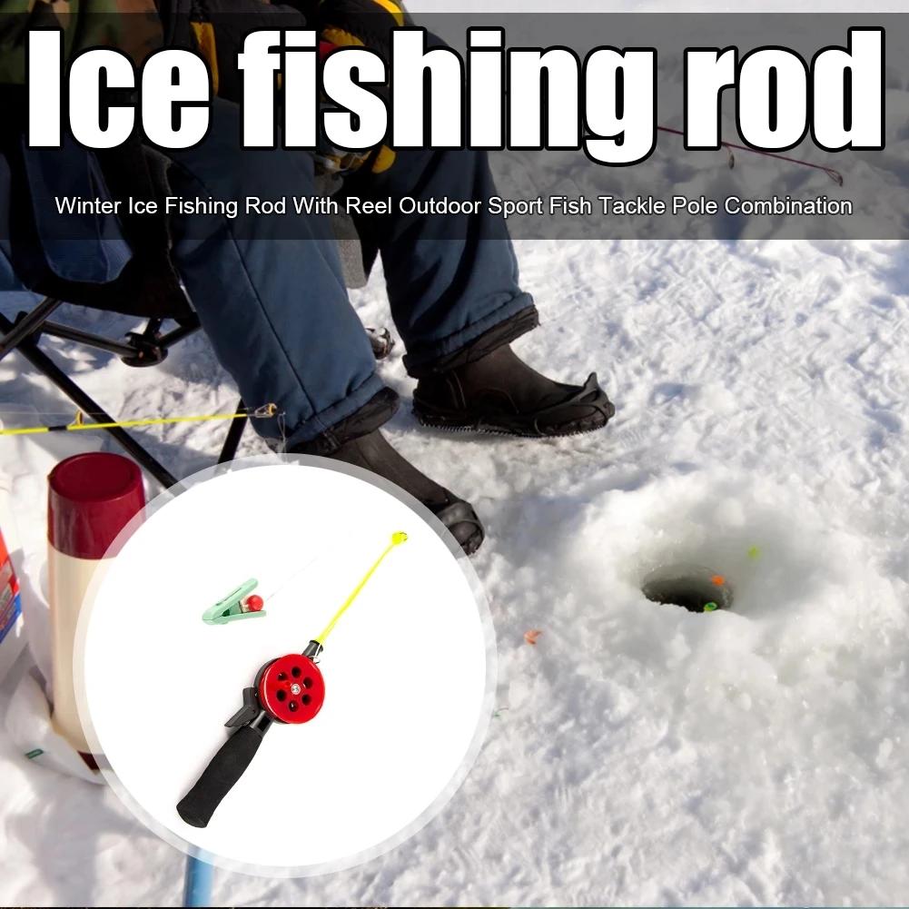 For Outdoor Fishing Portable Accessories Shrimp Crab Fishing Rod Fishing Tackle Pole with Clip 34cm Winter Outdoor Ice (random)