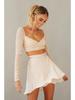 Einfarbiger Rock mit hoher Taille, modischer, einteiliger Schnür-Kurzrock, Chiffon-Satin-umwickelter Minirock