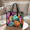 Easter Egg Printed Tote Bag Casual Large Capacity Handbag for Daily Shopping Travel Use