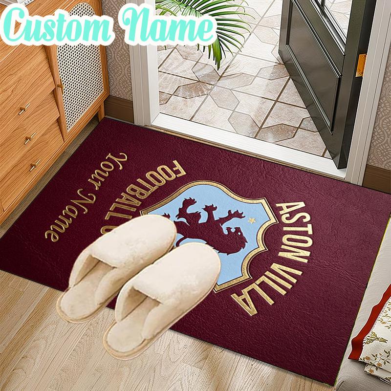 Custom Name Aston Villa Pride Rug Office Rug Chair Mat Non Slip Carpet Rugs for Bedrooms Dining Room Living Room Home Decor Gifts