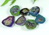 24-26 MM Rainbow Titanium Aura Agate Druzy Fancy Loose Gemstone 07 Pcs Lot SY-102