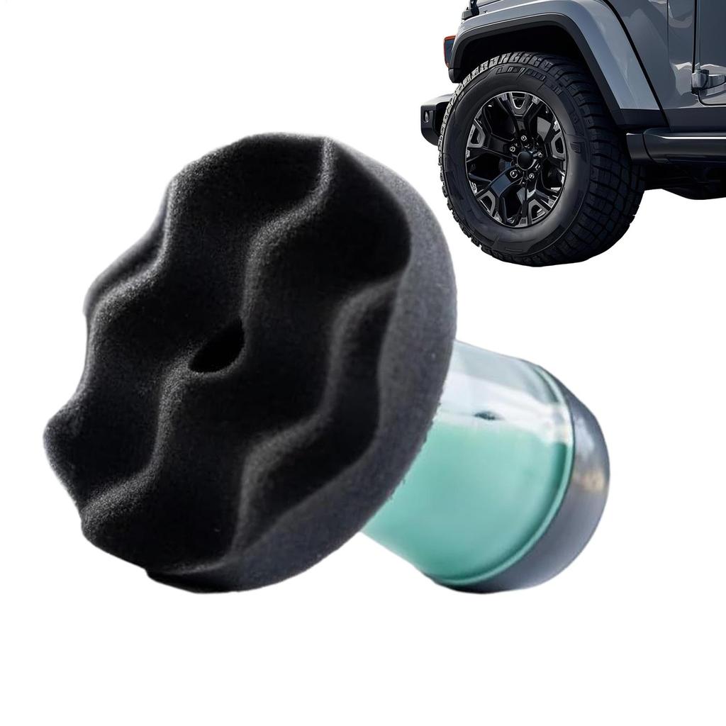 Tire Shine Applicator No-Drip Detailing Pad Portable Wheel Washing Applicator for Trim Care Rim Cleaning Car Truck Motorcycle