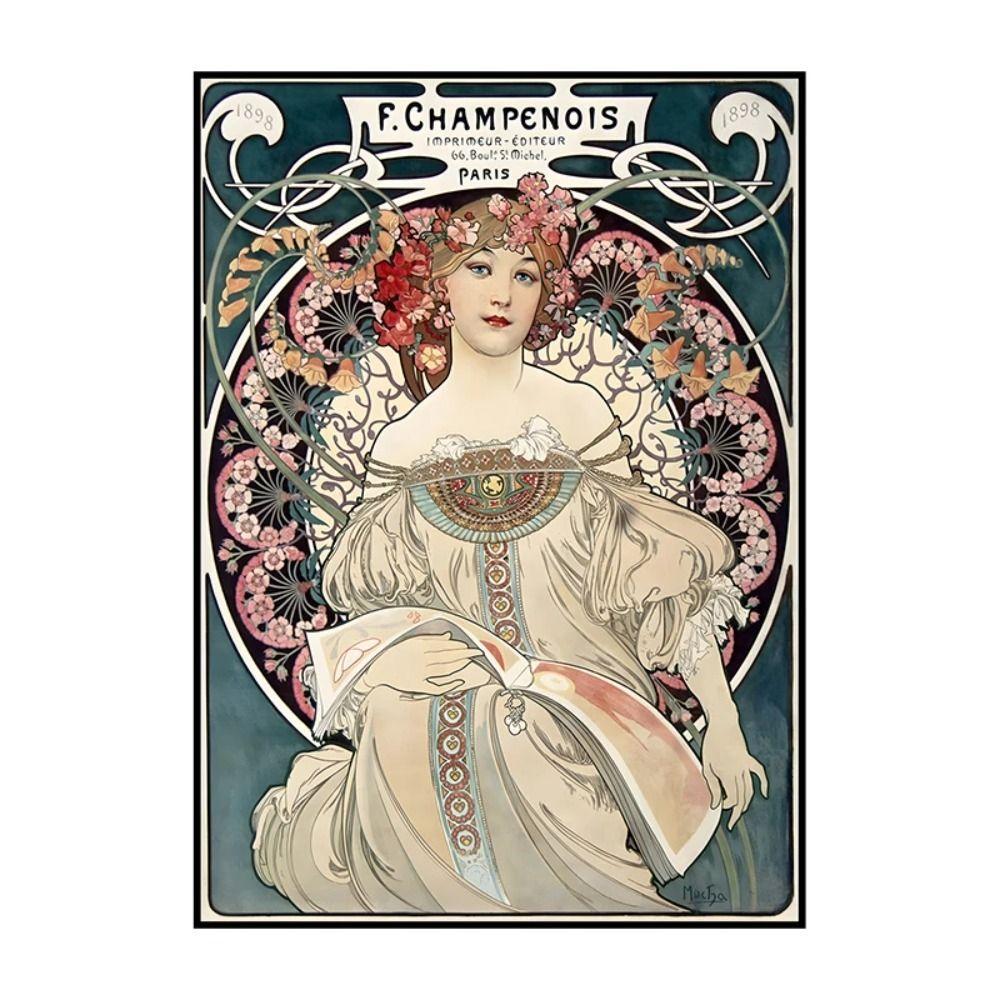 Vintage Art Nouveau Woman Tin Sign Retro Metal Panel Home Bar Cafe Decor