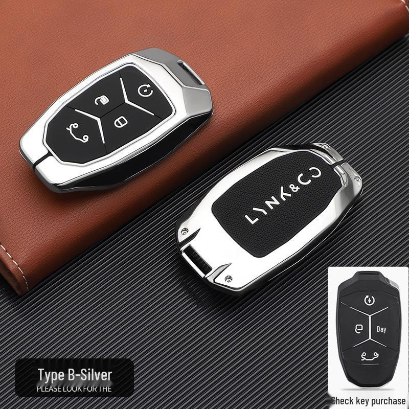 Fits 2018-2022 Lynk & Co Cars: Key Cover for 03, 02 Old Model, and 01 - Men's Metal Protective Shell with Buckle.