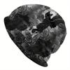 Halloweenowe Czapki Beanie Czapki Czaszka Czarny Kot na Czaszce Cienka Czapka Czapki Zimowe Męskie Unisex Czapka Narciarska Utrzymuj Ciepło Zima