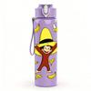 1PC Yellow Hat Cartoon Monkey 750ml Color Plastic Water Bottle Leakproof Flip Straw Lid For Sports Office Home Use