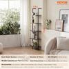 Industrial Square Pipe Shelf 5 Tier 17.3x11.8in Wall-Mount for Bedroom