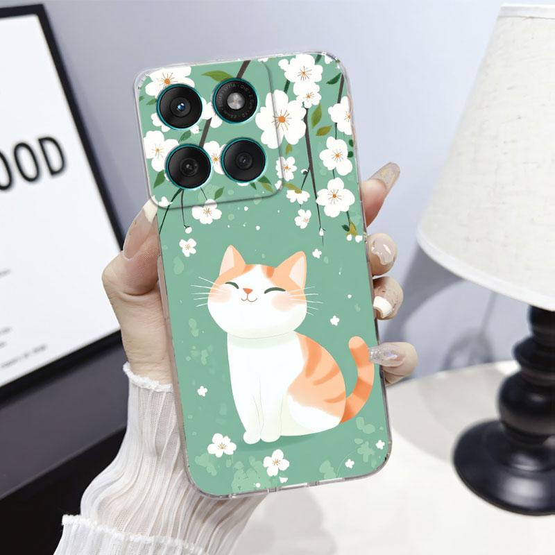 Phone Case For Moto Edge 60 Fusion Case Protect Cover For Motorola Moto Edge 60 Marble Butterfly Print Clear Soft Silicone Funda