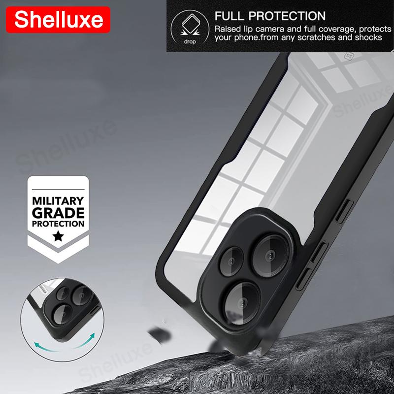 PocoM6 360 Full Body Front+Back Clear Case Shelluxe For Xiaomi POCO M6 M6Pro Pocophone M6 Pro Silicone Double Sided Phone Cover
