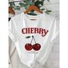 Cherry Letter Print TShirt ShortSleeve Round Neck Casual Top for Spring And Summer WomenS Clothing