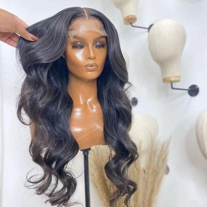 AIMEYA 13x6 Black Lace Wig Long Body Wave Synthetic Lace Hair Natural Hairline Daily Wear Wigs for Black Women 18/26Inches