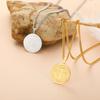 My Shape Saint Benedict Medal Pendant Necklace for Women Men Gold Plated Stainless Steel Round Double Sides Choker Jewelry Gifts