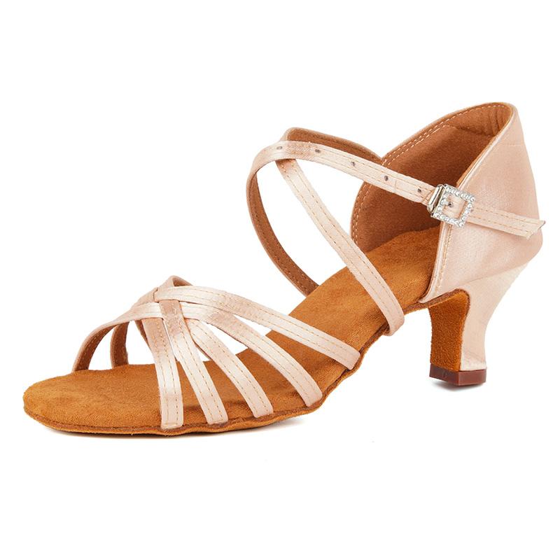 Women's Latin Dance Shoes Ballroom Dance Shoes Silk Satin Salsa Shoes